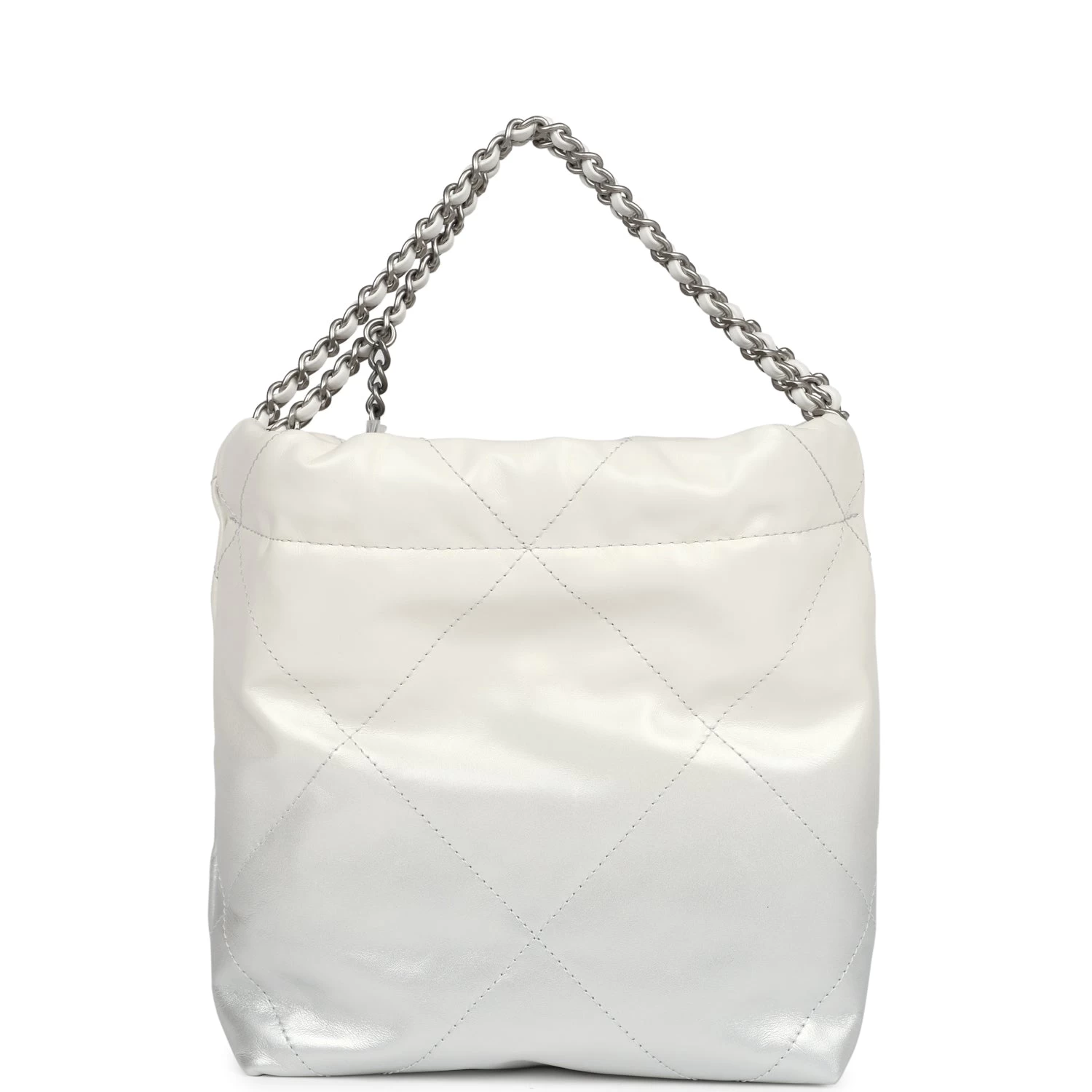 Chanel Mini 22 Hobo White And Silver Ombre Metallic Calfskin Silver Hardware 6 Chanel Mini 22 Hobo White And Silver Ombre Metallic Calfskin Silver Hardware - Image 4