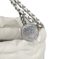 Chanel Mini 22 Hobo White And Silver Ombre Metallic Calfskin Silver Hardware 17 Chanel Mini 22 Hobo White And Silver Ombre Metallic Calfskin Silver Hardware -Online Bag Store C FN 240216 6 06