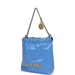 Chanel 22 Mini Blue Shiny Aged Calfskin Gold Hardware -Online Bag Store C FN 240227 2 03