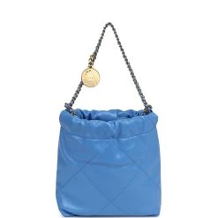 Chanel 22 Mini Blue Shiny Aged Calfskin Gold Hardware -Online Bag Store C FN 240227 2 05