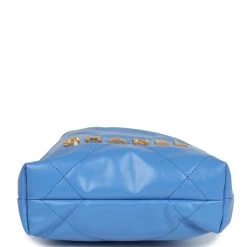 Chanel 22 Mini Blue Shiny Aged Calfskin Gold Hardware -Online Bag Store C FN 240227 2 07