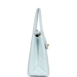 Chanel Small Kelly Shopper Light Blue Shiny Aged Calfskin Brushed Gold Hardware -Online Bag Store C FN 240228 1 04