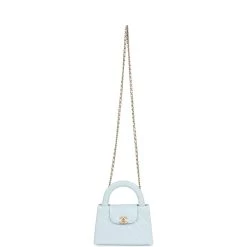 Chanel Small Kelly Shopper Light Blue Shiny Aged Calfskin Brushed Gold Hardware -Online Bag Store C FN 240228 1 07