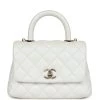 Chanel Mini Coco Handle Flap Bag Ivory Pearly Iridescent Caviar Light Gold Hardware -Online Bag Store C FN 240304 1 01