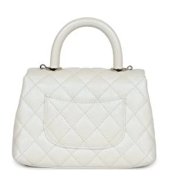 Chanel Mini Coco Handle Flap Bag Ivory Pearly Iridescent Caviar Light Gold Hardware -Online Bag Store C FN 240304 1 05
