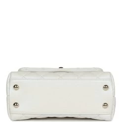 Chanel Mini Coco Handle Flap Bag Ivory Pearly Iridescent Caviar Light Gold Hardware -Online Bag Store C FN 240304 1 06