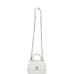 Chanel Mini Coco Handle Flap Bag Ivory Pearly Iridescent Caviar Light Gold Hardware -Online Bag Store C FN 240304 1 07