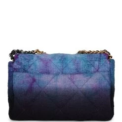 Chanel Large 19 Flap Bag Purple And Blue Wool Tweed Mixed Hardware -Online Bag Store C FN230713 1 05