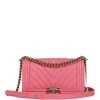 Chanel Medium Boy Bag Pink Chevron Caviar Light Gold Hardware -Online Bag Store C FNB 060322 1 01