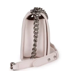 Pre-owned Chanel Medium Boy Bag Light Pink Caviar Silver Hardware -Online Bag Store C FNB 230531 1 04