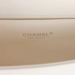 Chanel Medium Boy Bag White Caviar Aged Silver Hardware -Online Bag Store C FNB 230602 1 09