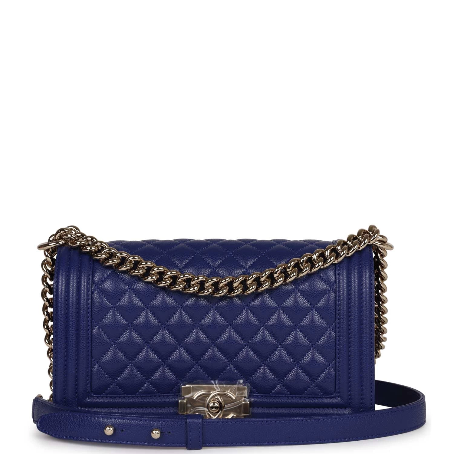 Chanel Medium Boy Bag Blue Caviar Light Gold Hardware 3 Chanel Medium Boy Bag Blue Caviar Light Gold Hardware
