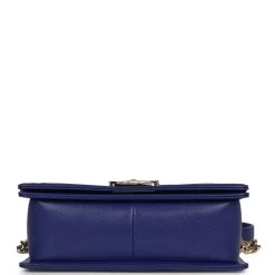 Chanel Medium Boy Bag Blue Caviar Light Gold Hardware 16 Chanel Medium Boy Bag Blue Caviar Light Gold Hardware -Online Bag Store C FNB 230803 1 06