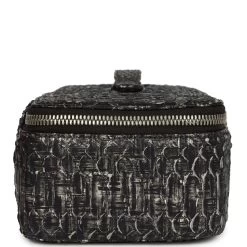 Chanel Vanity Case Black Metallic Python Silver Hardware -Online Bag Store C FNB 240126 1 YB 04