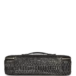 Chanel Vanity Case Black Metallic Python Silver Hardware -Online Bag Store C FNB 240126 1 YB 05