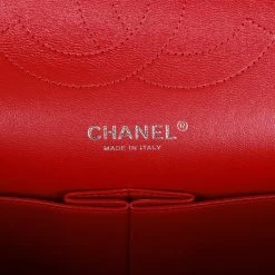 Pre-owned Chanel Jumbo Classic Double Flap Bag Metallic Red Caviar Silver Hardware -Online Bag Store C JM255 230530 1 08
