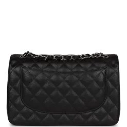 Chanel Jumbo Classic Double Flap Black Caviar Silver Hardware -Online Bag Store C JM255 230628 1 SJ 05