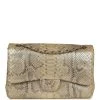 Pre-owned Chanel Jumbo Classic Double Flap Gold Metallic Python Gold Hardware