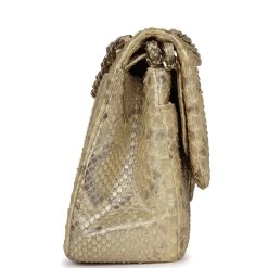 Pre-owned Chanel Jumbo Classic Double Flap Gold Metallic Python Gold Hardware -Online Bag Store C JM255 230822 1 04
