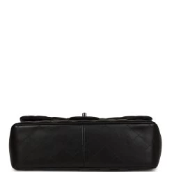 Pre-owned Chanel Jumbo Classic Double Flap Black Lambskin Silver Hardware 16 Pre-owned Chanel Jumbo Classic Double Flap Black Lambskin Silver Hardware -Online Bag Store C JM255 230831 1 06
