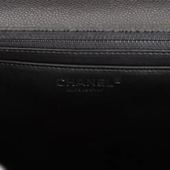 Pre-owned Chanel Maxi Classic Single Flap Bag Black Caviar Silver Hardware -Online Bag Store C JM255 231003 1 09