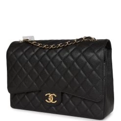 Chanel Maxi Classic Double Flap Black Caviar Gold Hardware -Online Bag Store C JM255 231004 1 03