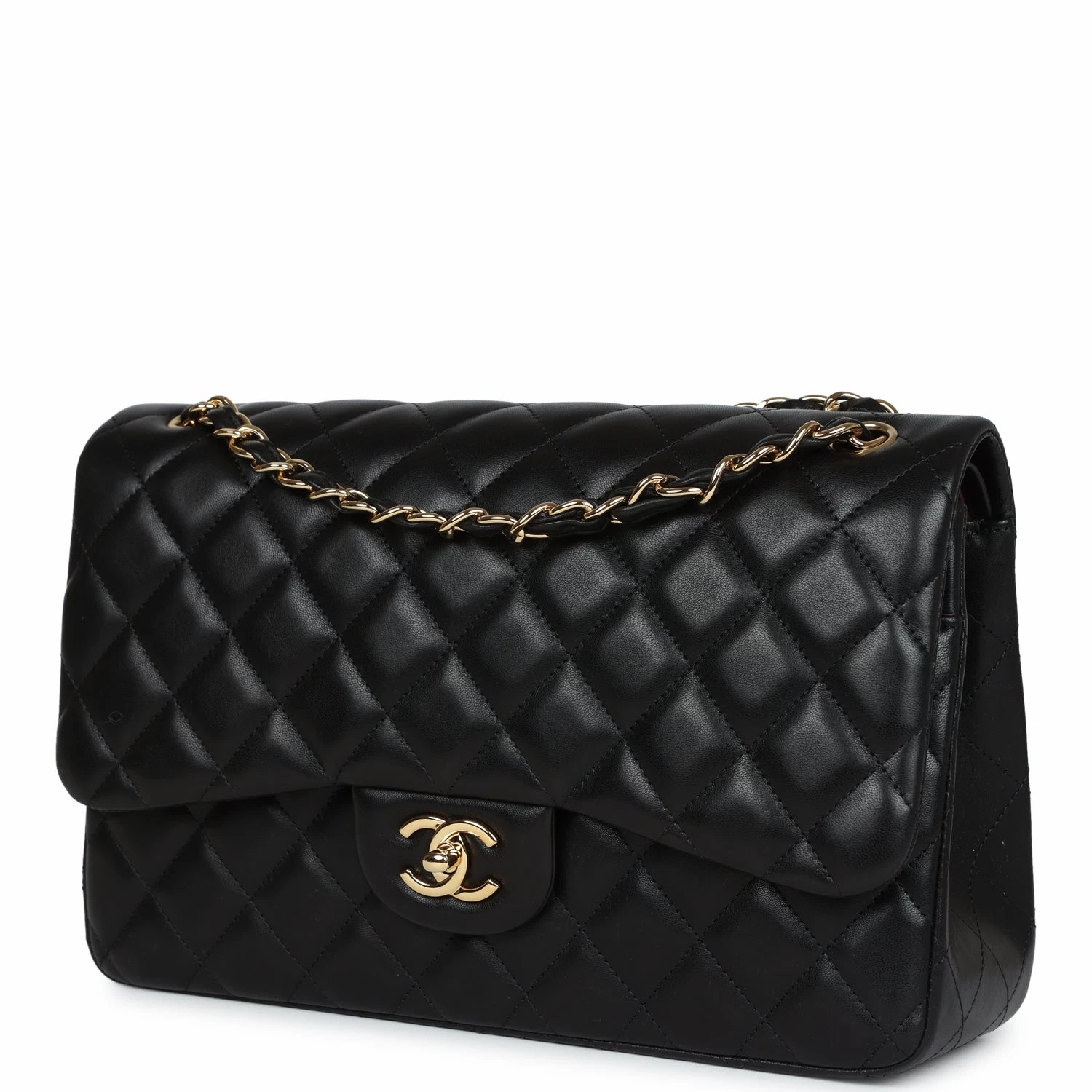 Pre-owned Chanel Jumbo Classic Double Flap Black Lambskin Gold Hardware 7 Pre-owned Chanel Jumbo Classic Double Flap Black Lambskin Gold Hardware - Image 5