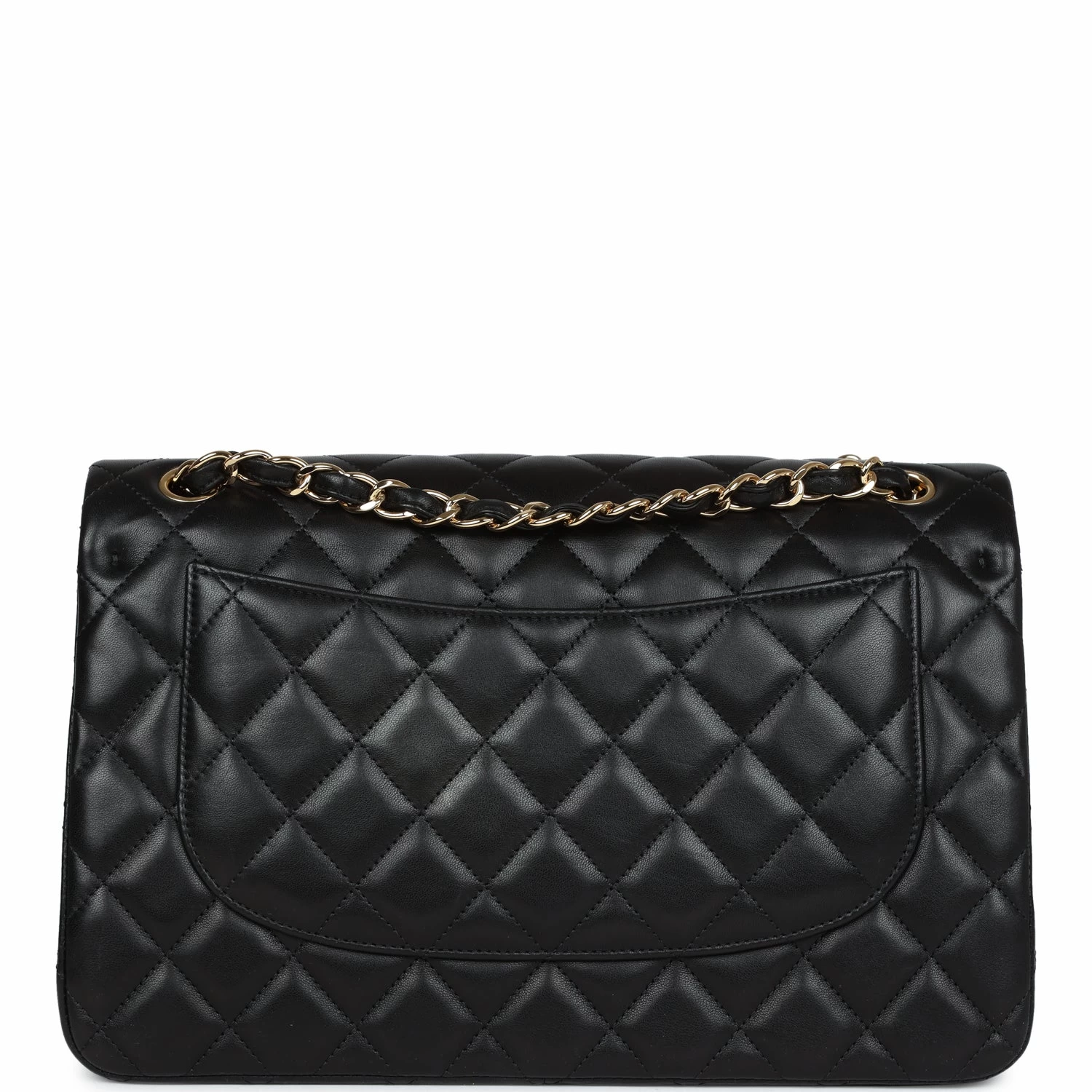 Pre-owned Chanel Jumbo Classic Double Flap Black Lambskin Gold Hardware 6 Pre-owned Chanel Jumbo Classic Double Flap Black Lambskin Gold Hardware - Image 4