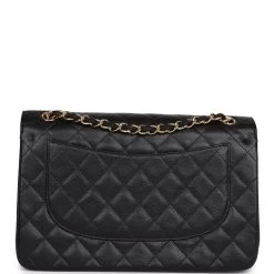 Chanel Jumbo Classic Double Flap Bag Black Caviar Gold Hardware -Online Bag Store C JM255 231220 1 05