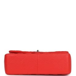 Pre-owned Chanel Jumbo Classic Double Flap Red Caviar Light Gold Hardware 16 Pre-owned Chanel Jumbo Classic Double Flap Red Caviar Light Gold Hardware -Online Bag Store C JM255 240220 1 NB 06