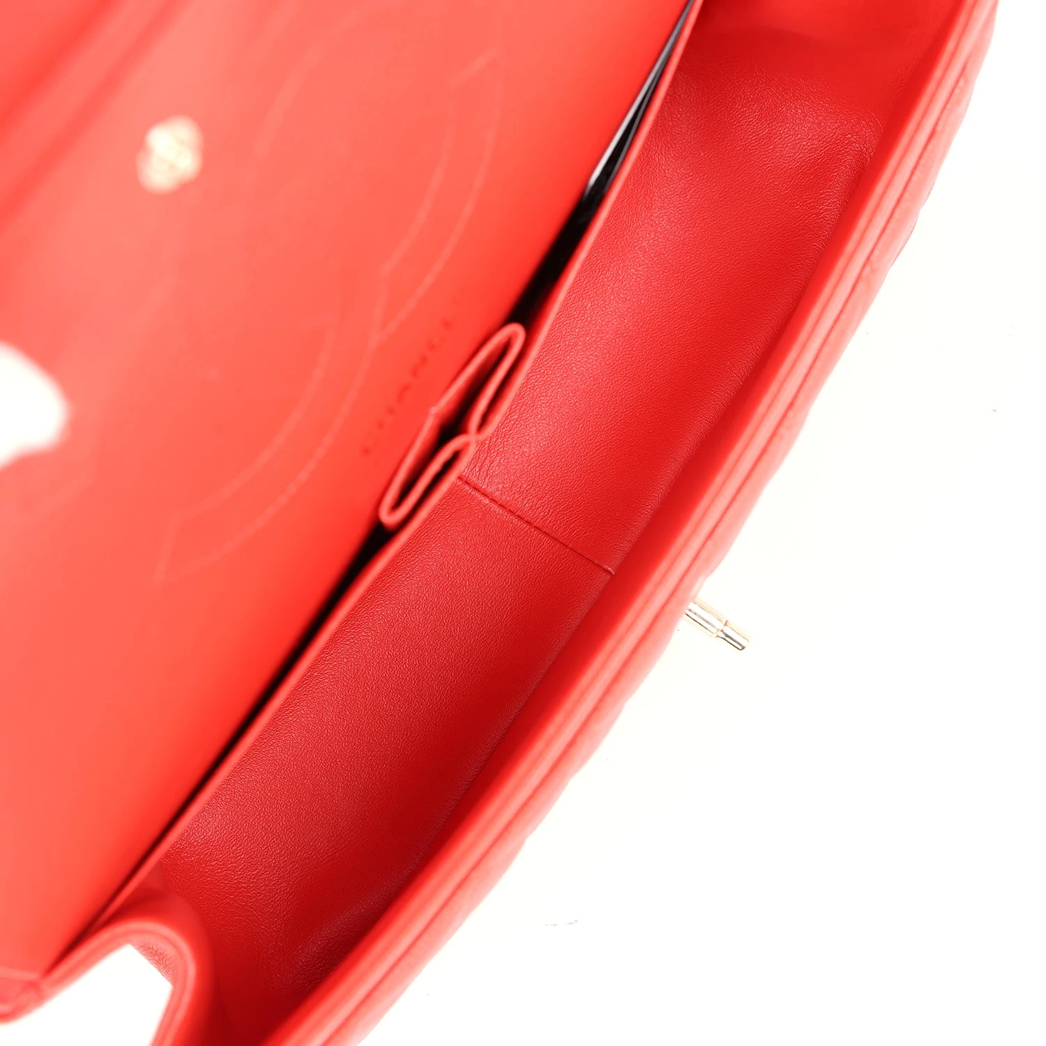 Pre-owned Chanel Jumbo Classic Double Flap Red Caviar Light Gold Hardware 11 Pre-owned Chanel Jumbo Classic Double Flap Red Caviar Light Gold Hardware - Image 9