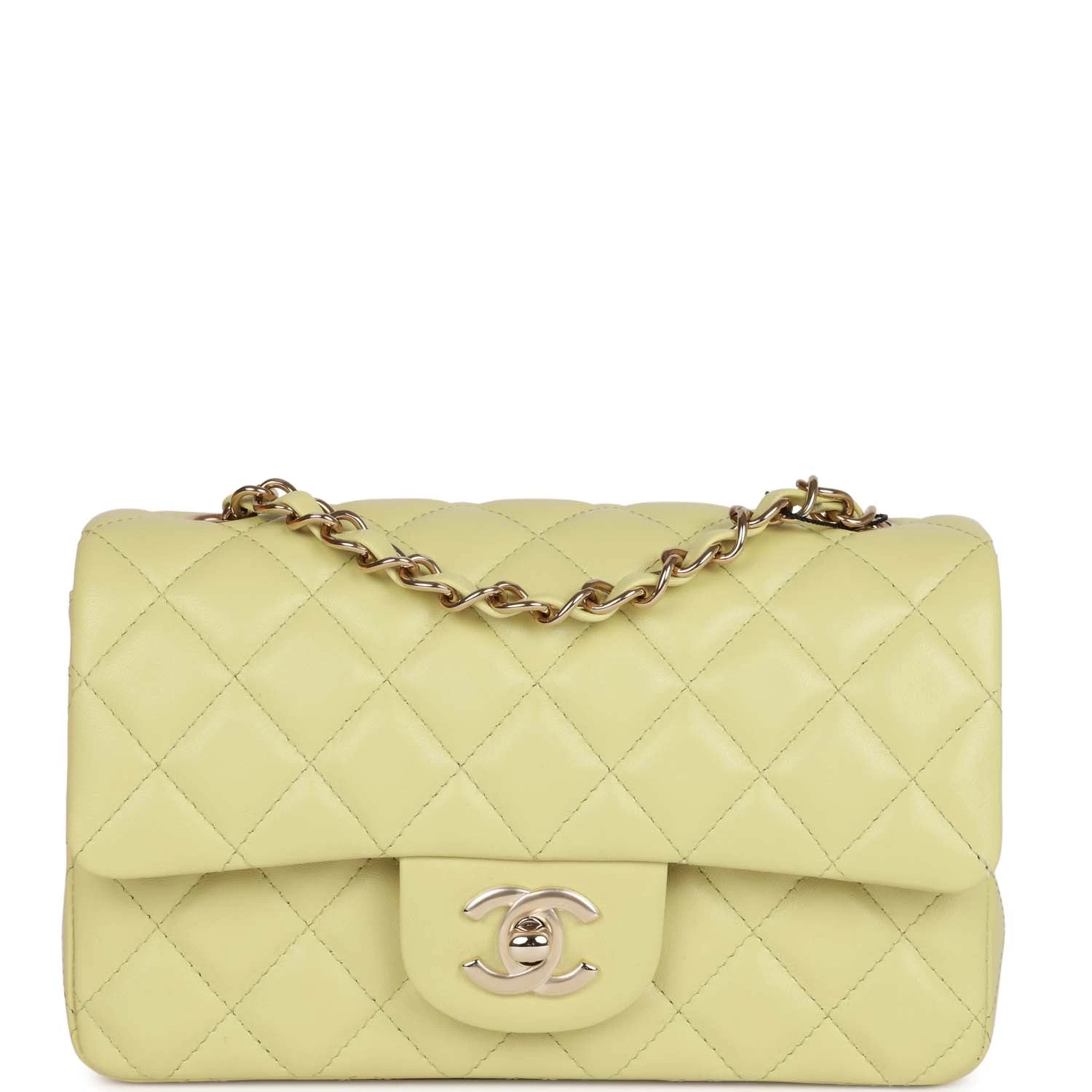 Chanel Mini Rectangular Flap Bag Light Green Lambskin Light Gold Hardware 3 Chanel Mini Rectangular Flap Bag Light Green Lambskin Light Gold Hardware