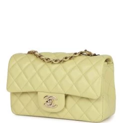 Chanel Mini Rectangular Flap Bag Light Green Lambskin Light Gold Hardware 16 Chanel Mini Rectangular Flap Bag Light Green Lambskin Light Gold Hardware -Online Bag Store C M255 010323 1 03