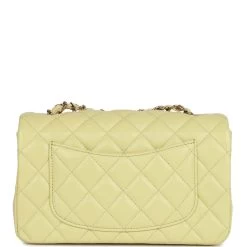 Chanel Mini Rectangular Flap Bag Light Green Lambskin Light Gold Hardware 15 Chanel Mini Rectangular Flap Bag Light Green Lambskin Light Gold Hardware -Online Bag Store C M255 010323 1 05