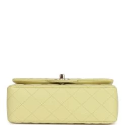 Chanel Mini Rectangular Flap Bag Light Green Lambskin Light Gold Hardware 17 Chanel Mini Rectangular Flap Bag Light Green Lambskin Light Gold Hardware -Online Bag Store C M255 010323 1 06