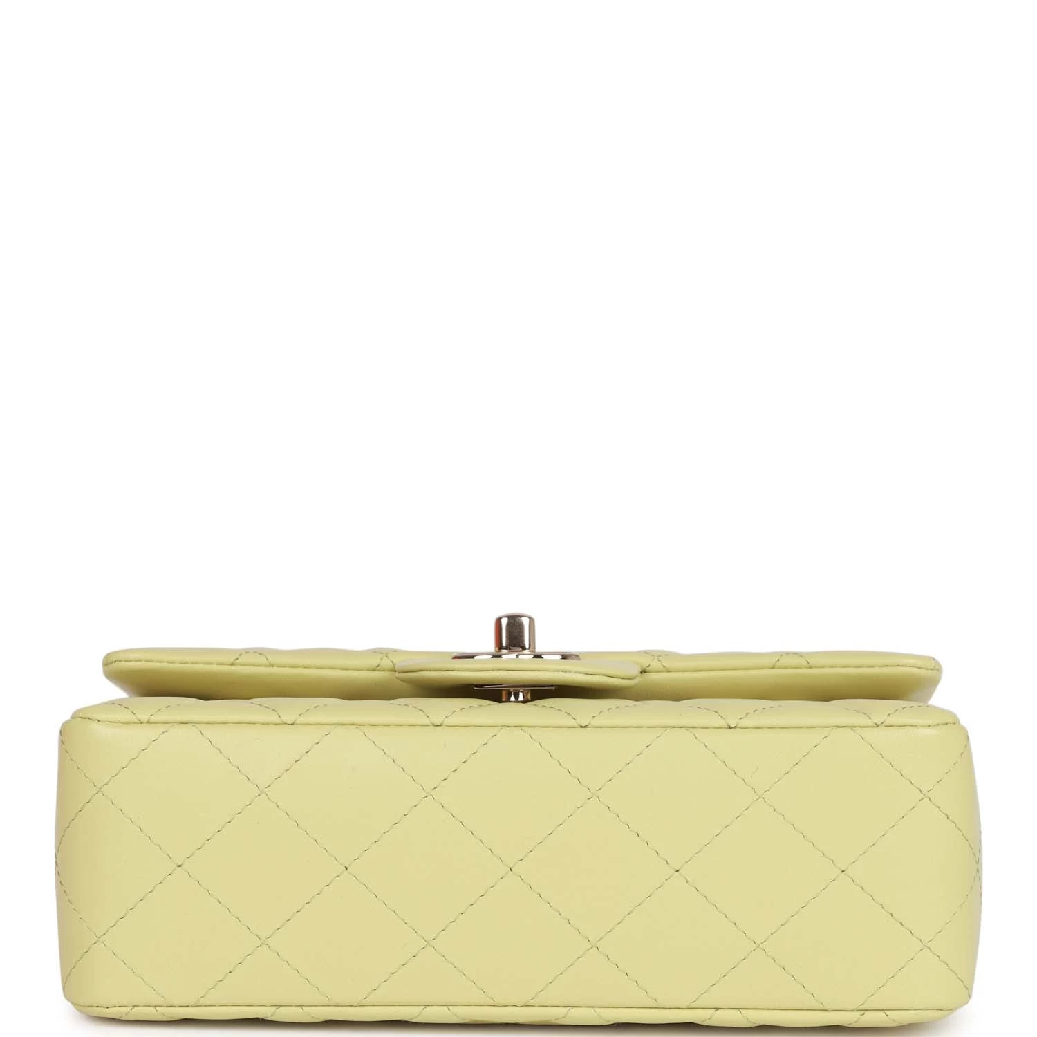 Chanel Mini Rectangular Flap Bag Light Green Lambskin Light Gold Hardware 8 Chanel Mini Rectangular Flap Bag Light Green Lambskin Light Gold Hardware - Image 6