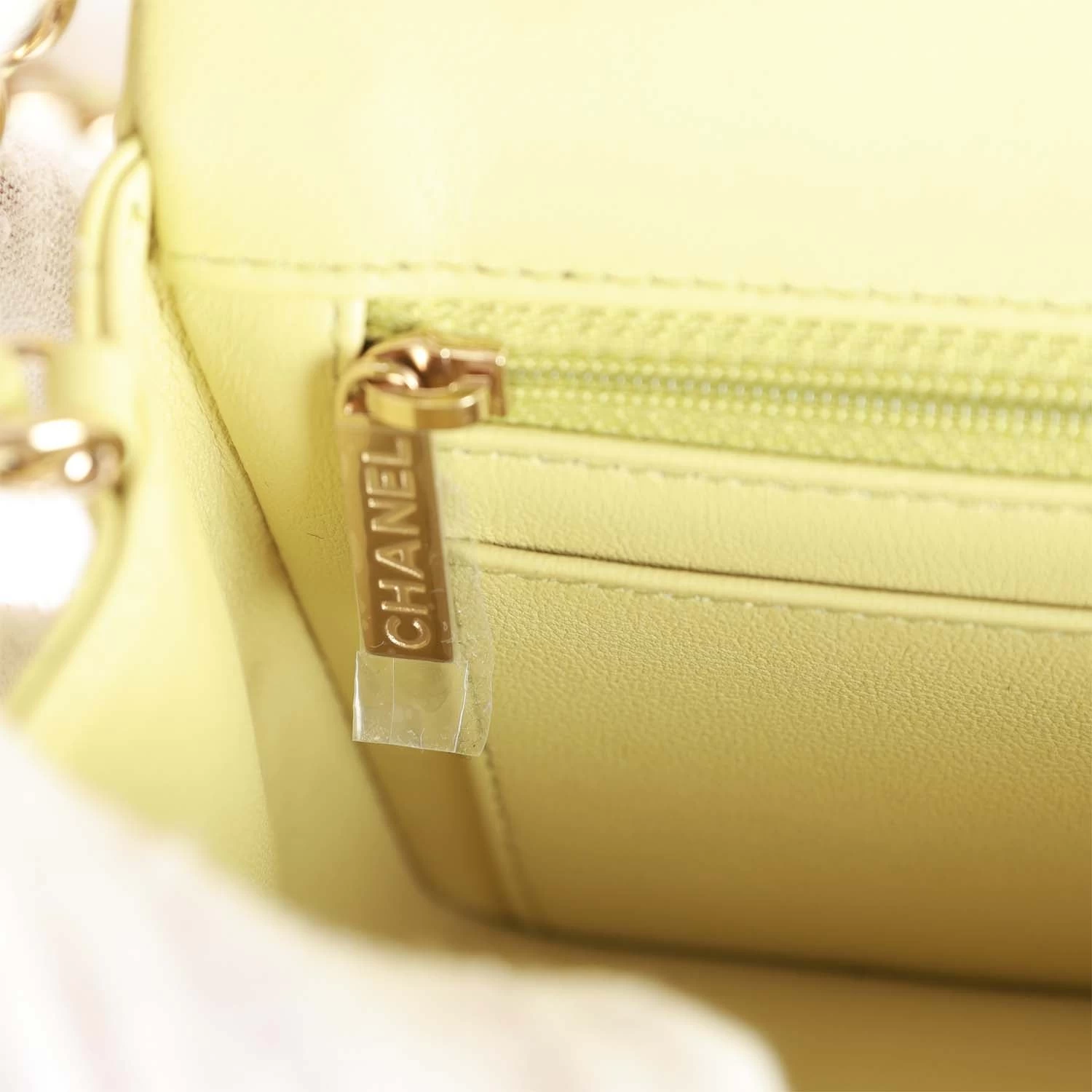 Chanel Mini Rectangular Flap Bag Light Green Lambskin Light Gold Hardware 12 Chanel Mini Rectangular Flap Bag Light Green Lambskin Light Gold Hardware - Image 10