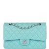 Chanel Medium Classic Double Flap Bag Blue Lambskin Silver Hardware -Online Bag Store C M255 011823 1 01