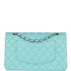 Chanel Medium Classic Double Flap Bag Blue Lambskin Silver Hardware -Online Bag Store C M255 011823 1 04