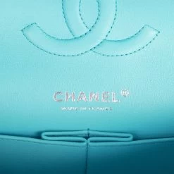 Chanel Medium Classic Double Flap Bag Blue Lambskin Silver Hardware -Online Bag Store C M255 011823 1 08