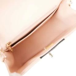 Chanel Mini Square Flap Bag Pink And Black Lambskin Light Gold Hardware -Online Bag Store C M255 011922 4 7