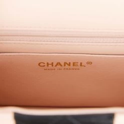 Chanel Mini Square Flap Bag Pink And Black Lambskin Light Gold Hardware -Online Bag Store C M255 011922 4 8