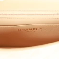 Chanel Mini Rectangular Flap Bag Beige Lambskin Light Gold Hardware -Online Bag Store C M255 012623 1 09