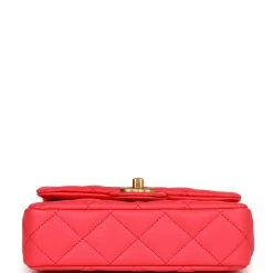 Chanel Mini Flap Bag Pink Caviar Antique Gold Hardware -Online Bag Store C M255 013023 2 06