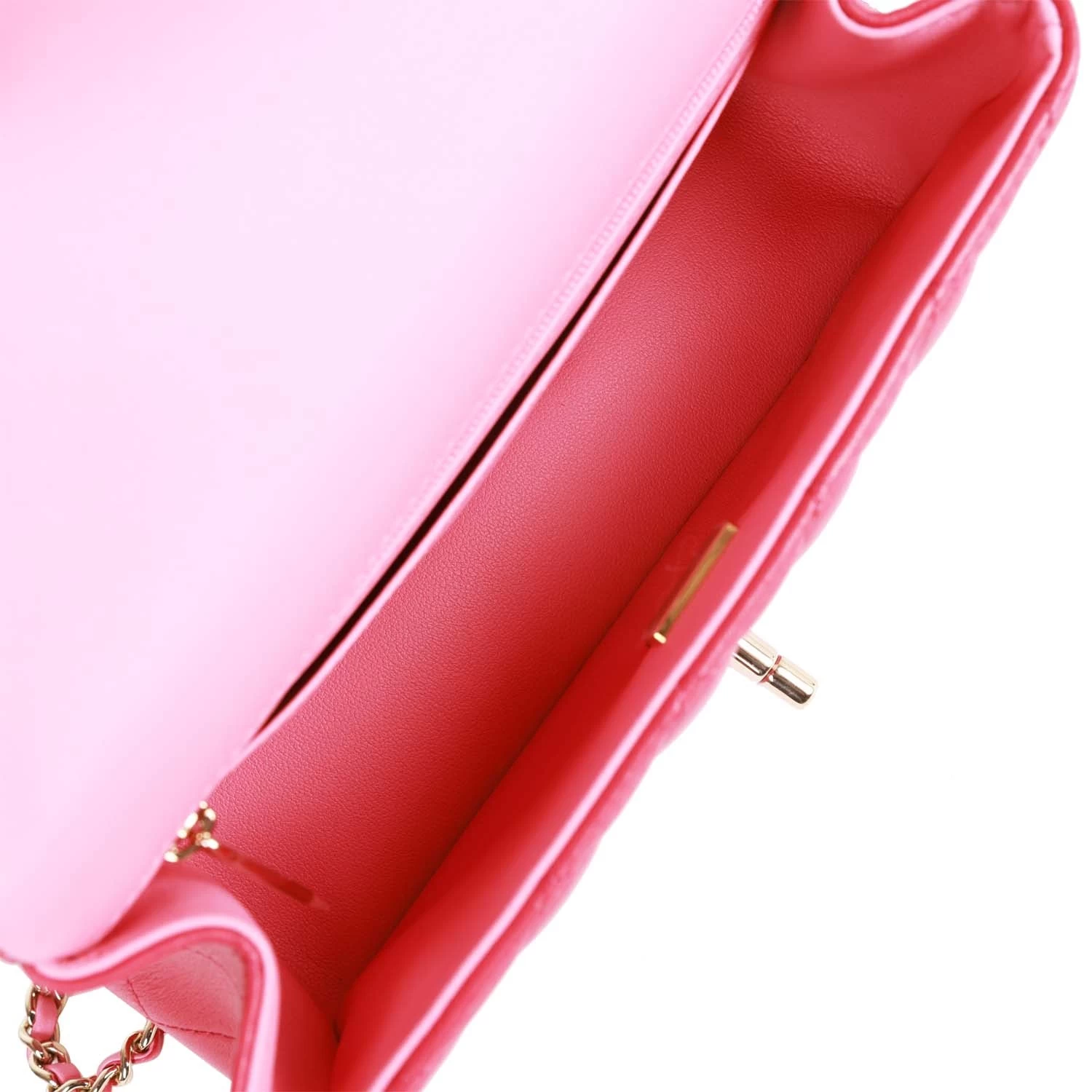 Chanel Mini Rectangular Flap With Top Handle Pink Lambskin Light Gold Hardware 9 Chanel Mini Rectangular Flap With Top Handle Pink Lambskin Light Gold Hardware - Image 7