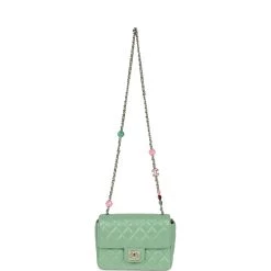 Chanel Candy Heart Mini Flap Bag Turquoise Lambskin Enamel And Light Gold Hardware -Online Bag Store C M255 020923 1 07