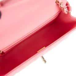 Chanel Mini Rectangular Flap Bag Coral Lambskin Light Gold Hardware -Online Bag Store C M255 021022 4 7