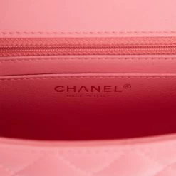 Chanel Mini Rectangular Flap Bag Coral Lambskin Light Gold Hardware -Online Bag Store C M255 021022 4 8