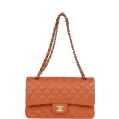 Chanel Medium Classic Double Flap Bag Caramel Caviar Light Gold Hardware -Online Bag Store C M255 021723 1 07