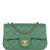 Chanel Pearl Crush Mini Rectangular Flap Bag Dark Green Lambskin Antique Gold Hardware -Online Bag Store C M255 021723 2 01